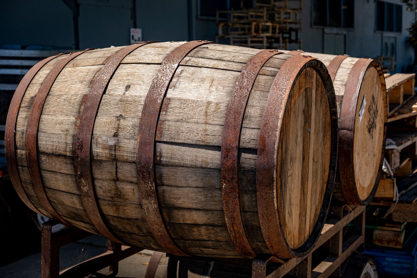 Wooden provision barrels ready for delivery